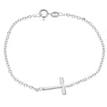 <style type="text/css"><!--td {border: 1px solid #cccccc;}br {mso-data-placement:same-cell;}--></style>
<center>
<span data-sheets-root="1">introducing the elegant 925 sterling silver sideways cross bracelet, a beautifully crafted piece that blends timeless elegance with a modern twist on a classic symbol of faith. this 7 1/2-inch bracelet features a polished sideways cross design, offering a subtle yet meaningful expression of religious devotion. the shiny cross adds a touch of sophistication, making it an