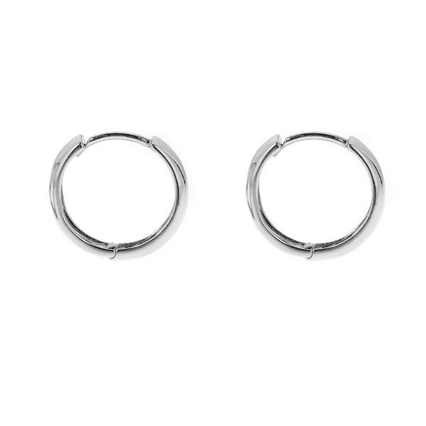 Ritastephens Sterling Silver Wide Shiny Huggie Polished Hoop Earrings 14.5mm