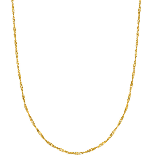 Ritastephens 10K Gold Singapore Rope Pendant Chain Necklace 1.5 Mm