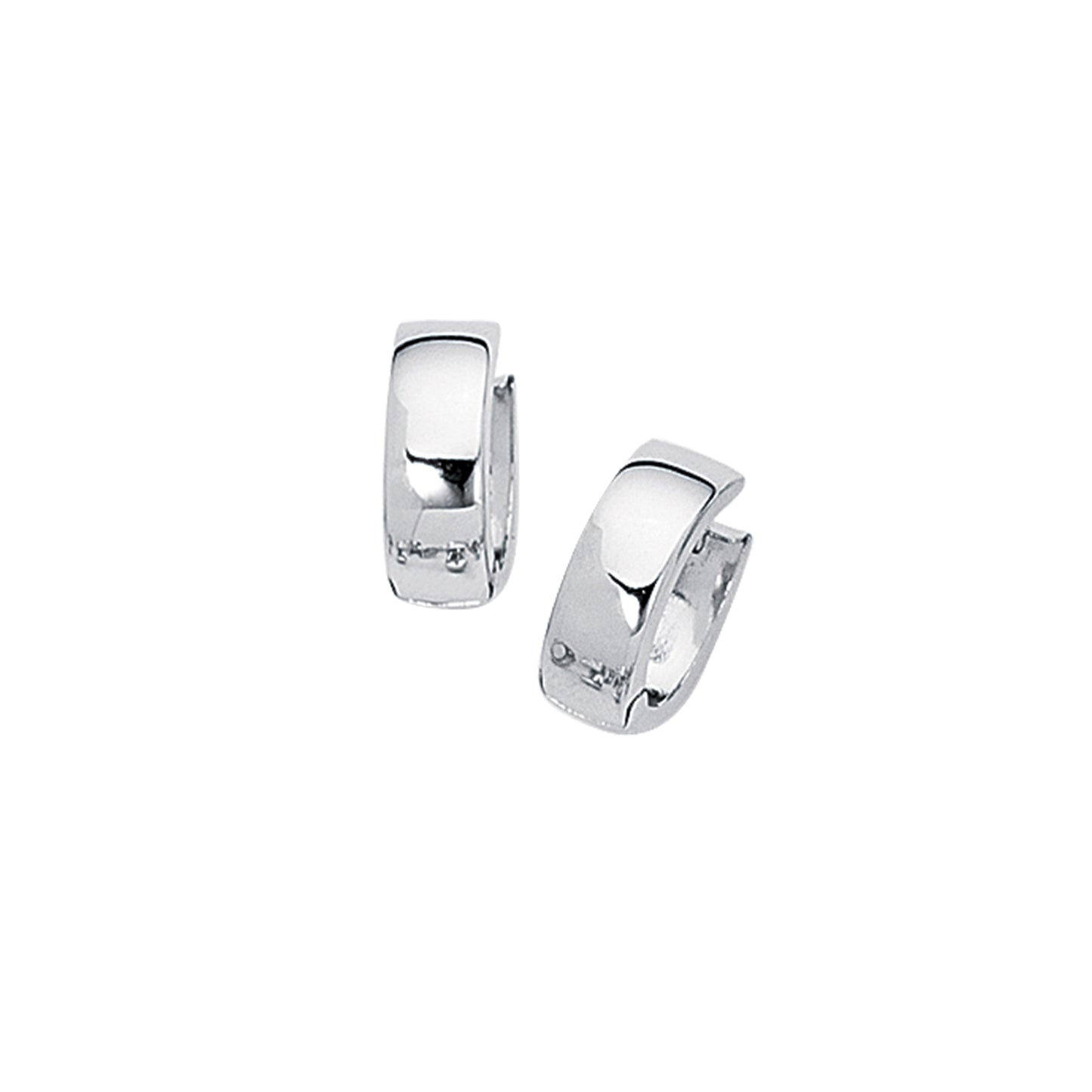 Ritastephens  14K Solid White Gold Huggy Earrings - Elegant 14K White Gold Huggie Hoops, Classic & Timeless Design, Polished, Compact, High-Quality White Gold Earrings