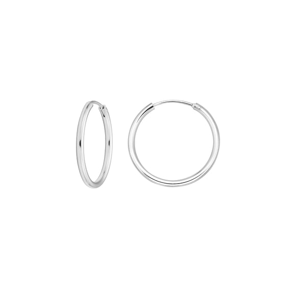 .925 Sterling Silver Hoops Endless Hoop Hoops Earrings 2x18mm