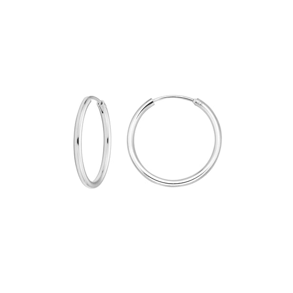 .925 Sterling Silver Hoops Endless Hoop Hoops Earrings 2x30mm