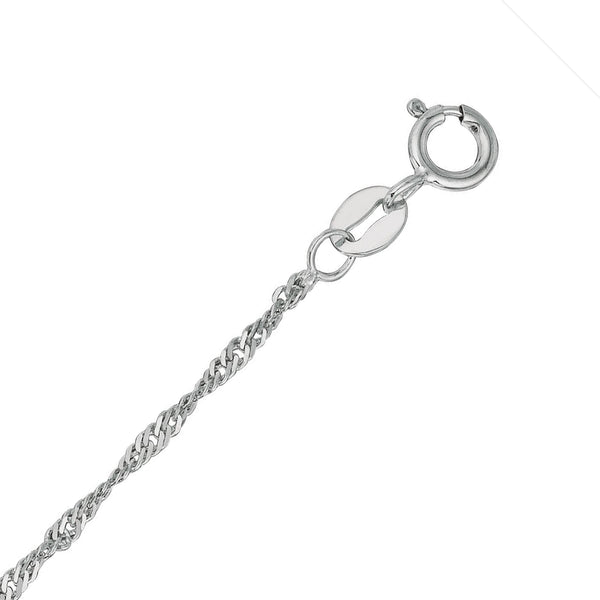 Sterling Silver Singapore Chain 1.1mm Width
