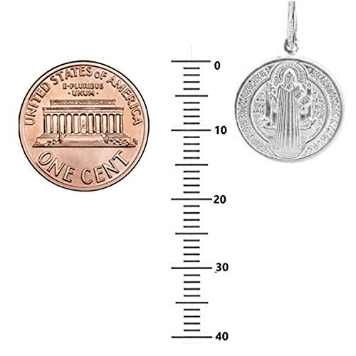 Ritastephens Sterling Silver or Gold tone San Benito Saint Benedict Medallion Medal Charm Necklace