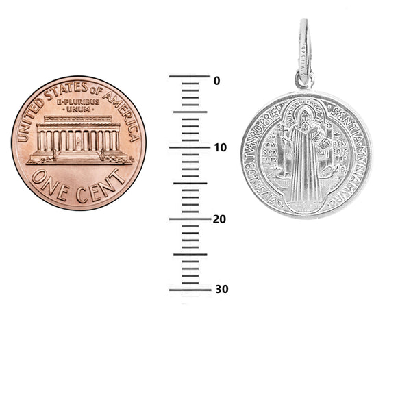 Ritastephens Sterling Silver or Gold tone San Benito Saint Benedict Medallion Medal Charm Necklace