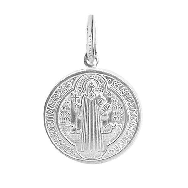 Ritastephens Sterling Silver or Gold tone San Benito Saint Benedict Medallion Medal Charm Necklace