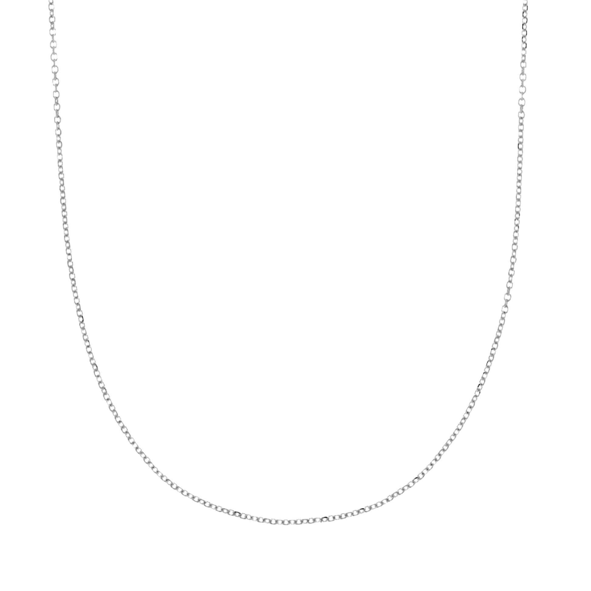 Sterling Silver Cable Chain Necklace 1.1mm Width (17 Inches)