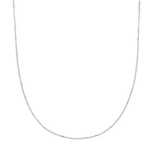 Sterling Silver Cable Chain Necklace 1.1mm Width (17 Inches)