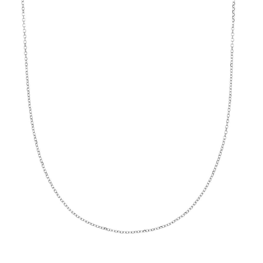 Sterling Silver Cable Chain Necklace 1.1mm Width (17 Inches)