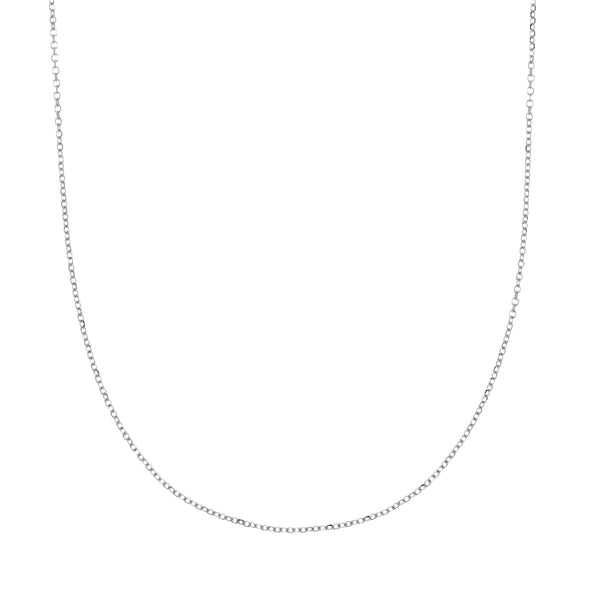 Sterling Silver Cable Chain Necklace 1.1mm Width (17 Inches)
