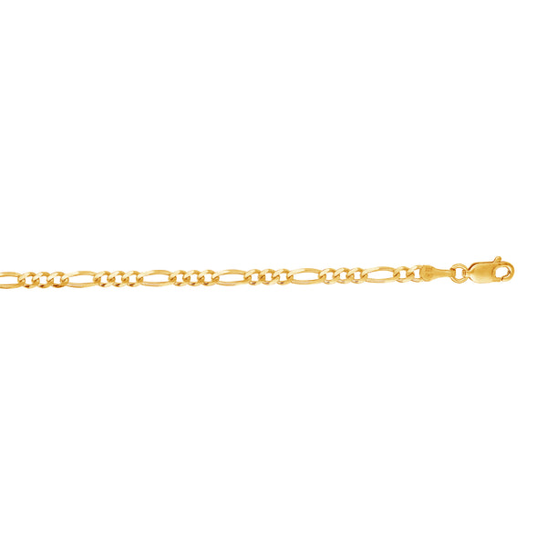 Ritastephens Sterling Silver or Gold Tone Italian 2.1mm Figaro Link Chain Anklet, or Bracelet