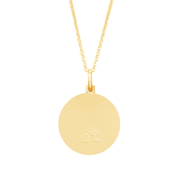 Ritastephens Italian Sterling Silver Gold Tone Round Saint St Christopher Medal Charm Pendant Necklace