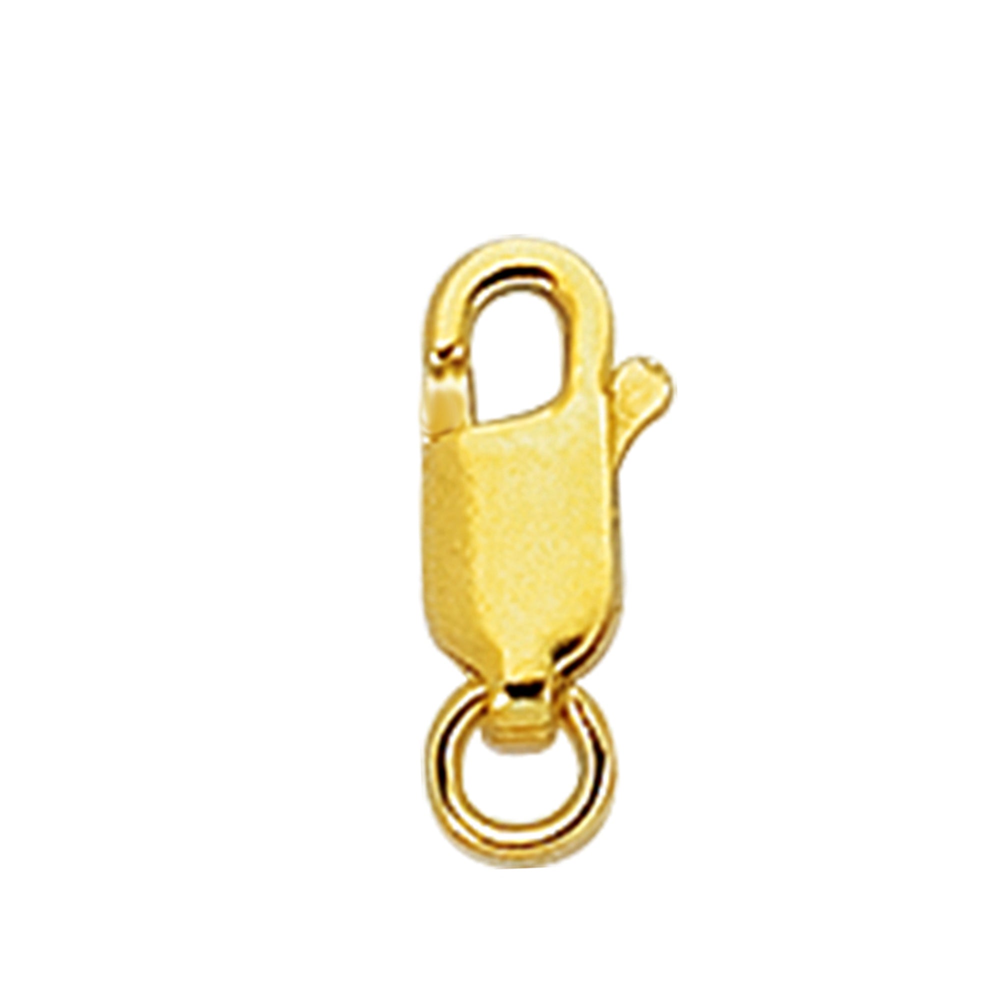 .925 sterling silver gold tone lobster claw hook clasp lock replacement<br>approximately 11mm tall x 4.5mm wide<p> <br> beautifully designed and well crafted. <br> this jewelry will make a great present for a loved one and compliments any style for any occasion. <br> all items come with gift box <br> properly marked and stamped<br> <br> <b> picture is enlarged for detailing. </b> </p> sterling silver 925 - product image