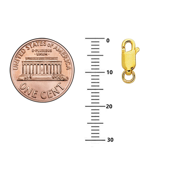 Sterling Silver Gold-tone Lobster Catch Lock Replacement (Regular) 11mm x 4mm