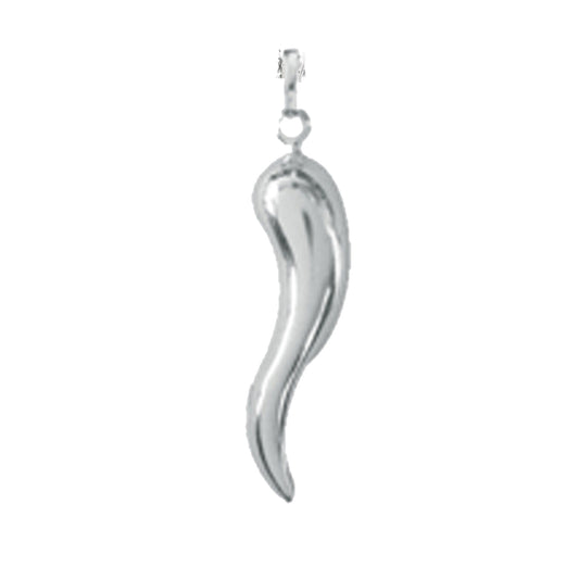 Ritastephens Sterling Silver Mini Italian Horn Pendant Charm – Elegant and Petite Good Luck Amulet, Classic Italian Craftsmanship for a Chic and Symbolic Accessory