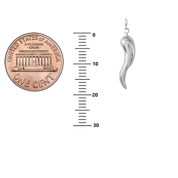Sterling Silver Mini Italian Horn Pendant Charm
