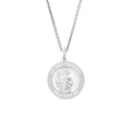 genuine stamped 925 sterling silver italian round st. saint jude thaddeus medal charm pendant necklace <br>medal size available in the following: small (15mm) or regular(19mm)<br> all pendants include a stamped 925 sterling silver cable chain. chain lengths available: 18" or 20"
<p>this highly detailed medal depicts saint jude thaddeus, the patron saint of desperate cases and lost causes. the outer ring features the insciption "st. jude thaddeus pray for us" <br>this medal is designed to last a life time an