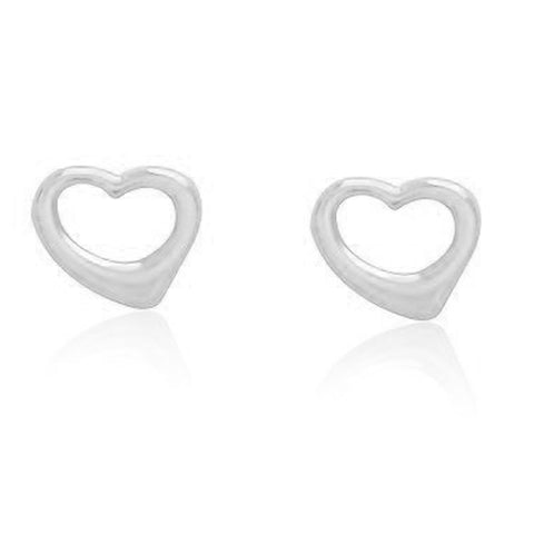 Sterling Silver Open Heart Stud Post Earrings Designer Inspired