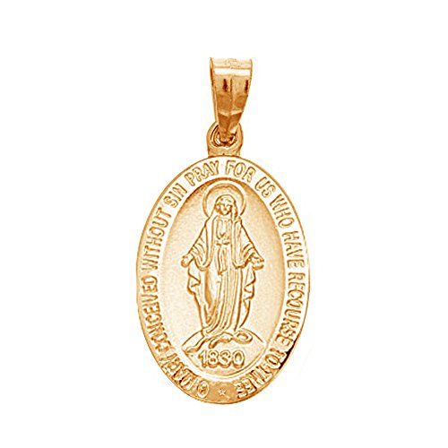 Ritastephens 14k Yellow Gold Miraculous Virgin Mary Medal Charm – Timeless Faith Symbol, Perfect for Everyday Wear & Special Occasions, Luxury Jewelry"