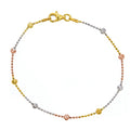 <style type="text/css"><!--td {border: 1px solid #cccccc;}br {mso-data-placement:same-cell;}--></style>
<p><span data-sheets-root="1">this exquisite 7-inch italian bracelet features a tri-color moon-cut round station bead design, combining the elegance of sterling silver with touches of gold and rose gold. the moon-cut technique enhances the bracelet’s sparkle and dimension, creating a refined and eye-catching accessory that complements any wardrobe.<br><br>crafted with precision and care in italy, this bra