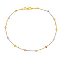 <style type="text/css"><!--td {border: 1px solid #cccccc;}br {mso-data-placement:same-cell;}--></style>
<p><span data-sheets-root="1">sterling silver tri-color moon-cut round station bead italian foot chain anklet 10"<br><br>discover the timeless elegance of our sterling silver tri-color moon-cut round station bead italian foot chain anklet. this exquisite anklet features ten meticulously crafted moon-cut round station beads, each showcasing a stunning tri-color design that adds a touch of sophistication to