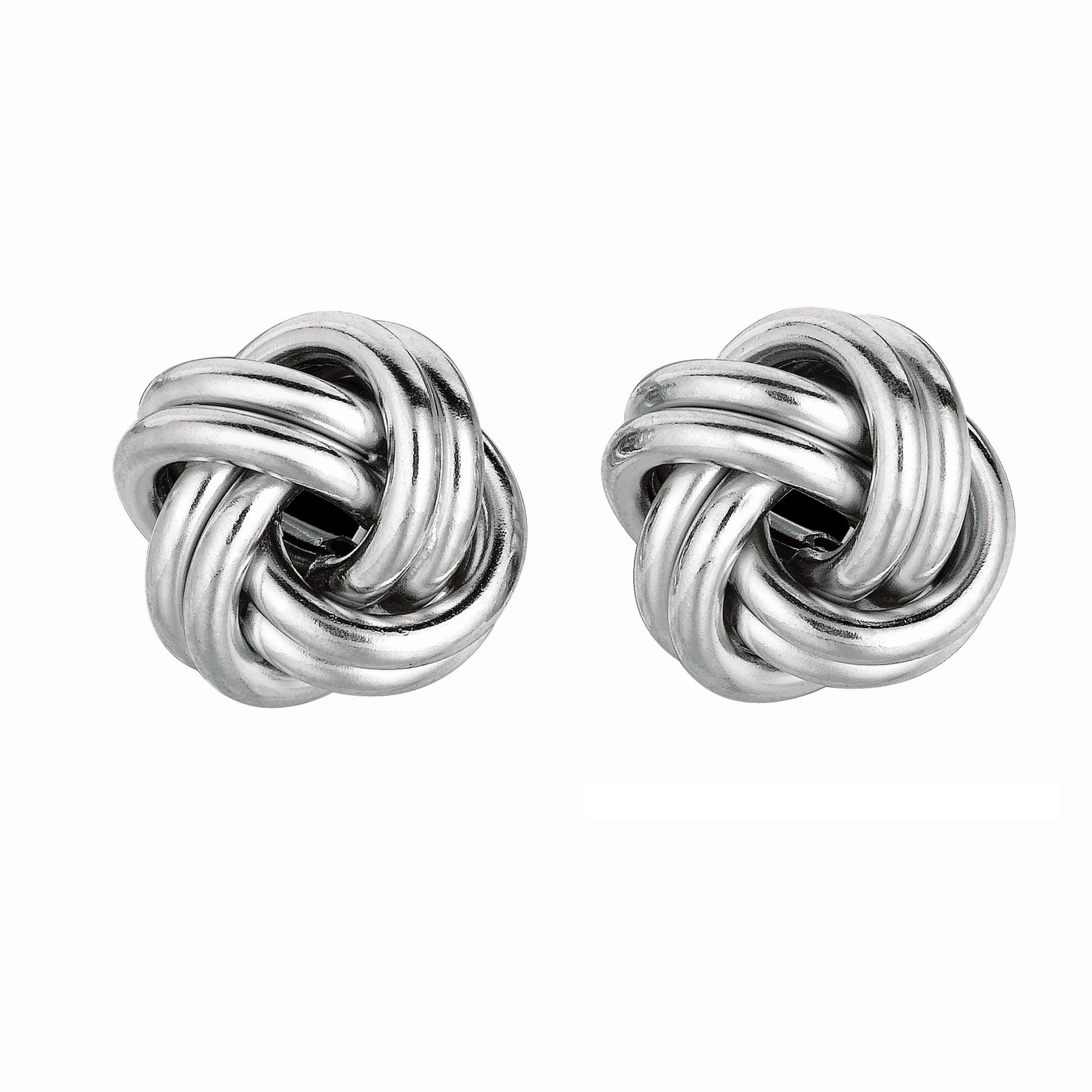 Oxidized Sterling Silver Miniature Love Knot Studs 