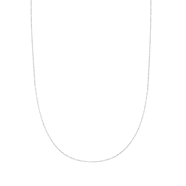 10K White Gold Lite Rope Chain 0.6mm Necklace 16",18", 20", 24"