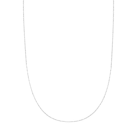 10K White Gold Lite Rope Chain 0.6mm Necklace 16",18", 20", 24"