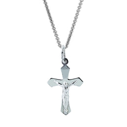 Baby Cross Crucifix Pendant Necklace 16 inches long Sterling Silver 925