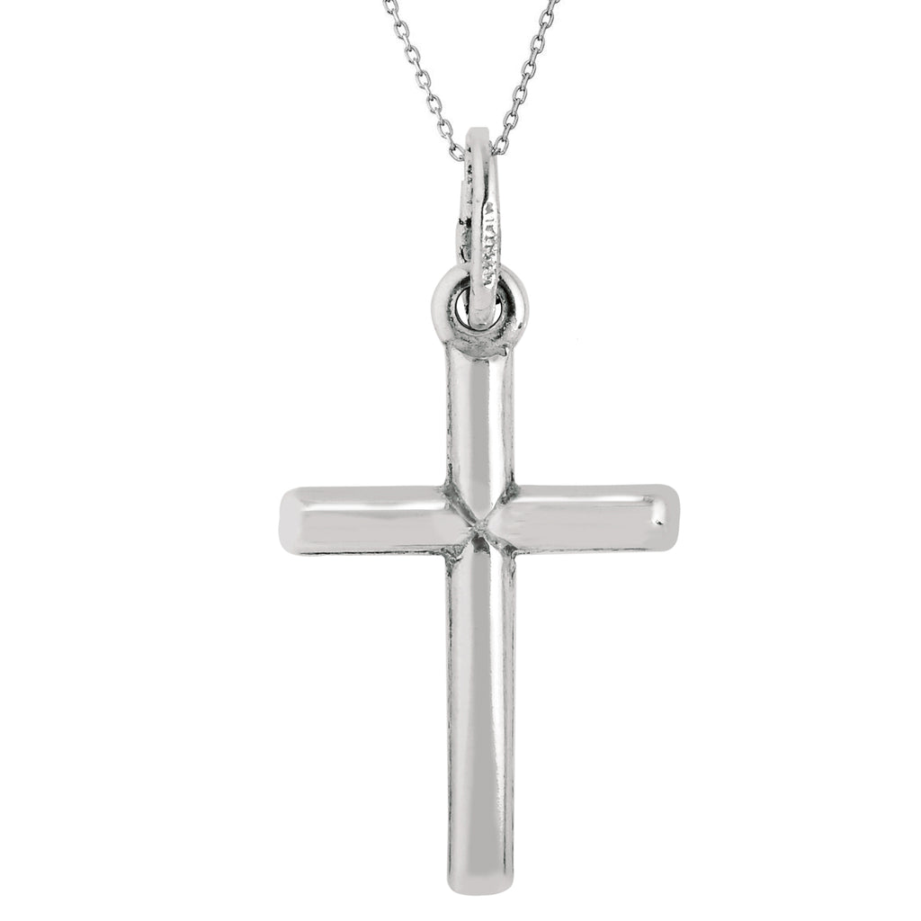 Children's Sterling Silver Baby Cross Pendant Kids Necklace 16 Inches