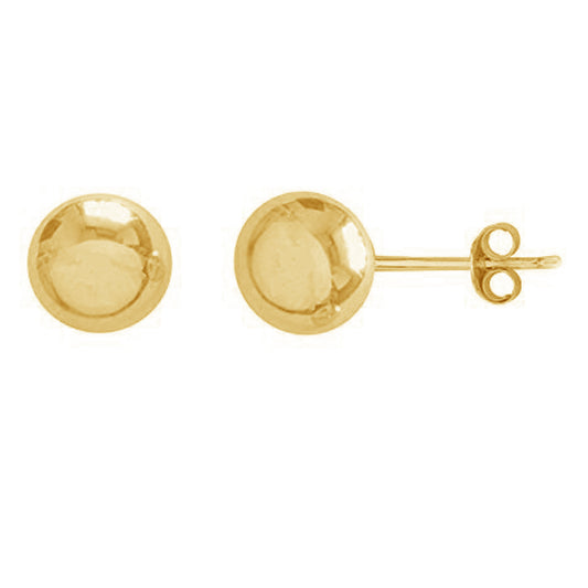 Ritastephens 14K Real Yellow Gold Ball Earrings – Shiny Polished 5mm Studs, Classic & Elegant Design, Fine Yellow Gold Jewelry, Premium Quality, Timeless & Versatile Small Gold Earrings