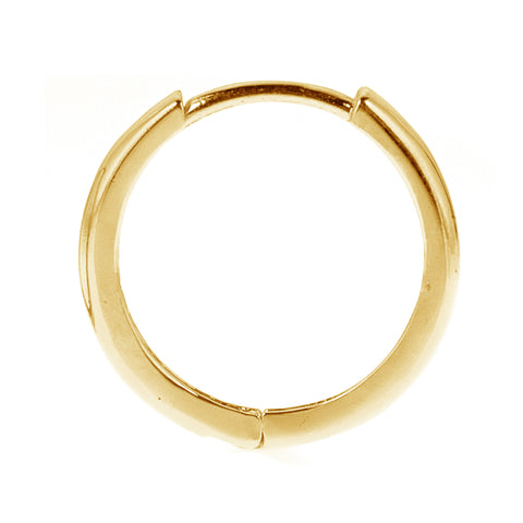 14K Real Yellow Gold Huggie Huggy Hoops Men's Single Earring Unisex
