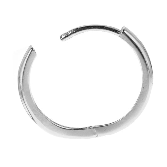 Ritastephens  14K White Gold Mini Huggie Hoops – Elegant 10 mm Single/Half Hoops for Women, Teens, and Kids, Chic and Delicate Gold Huggies, Classic and Versatile Earrings