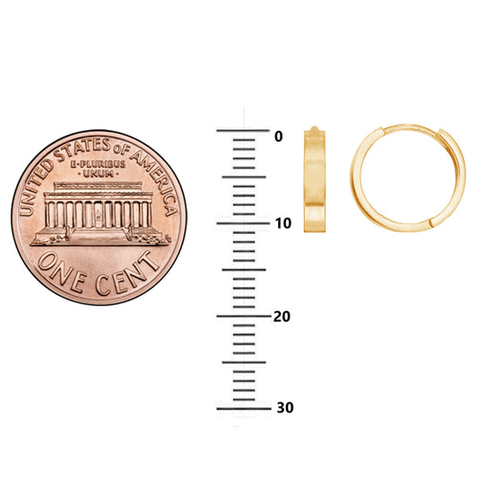 Ritastephens  10K White and Yellow Gold Square Tubular Huggie Hoops – Elegant 2x11 mm Small Gold Huggy Earrings, Classic Two-Tone Huggies, Stylish and Modern 10K Gold Hoops