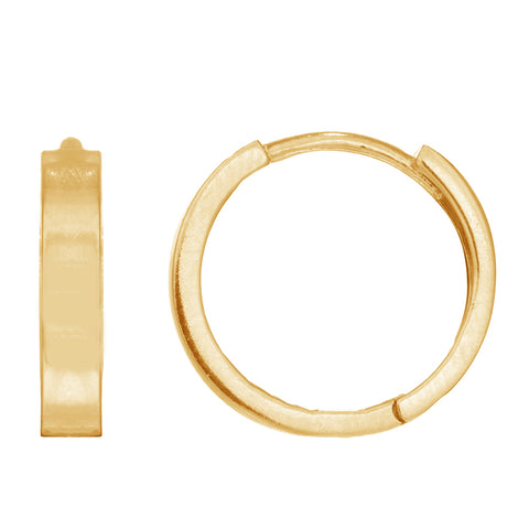 14K Real Gold Baby Huggy Huggies Hoops Hoop Earrings 11mm