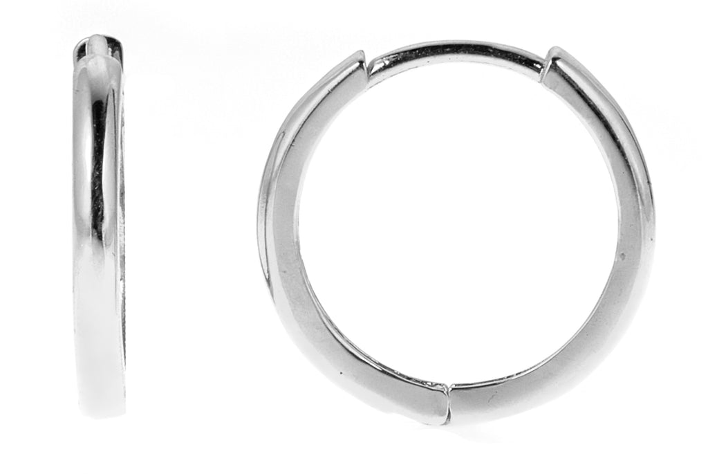 10K Real White Gold Huggy Huggies Hoops Hoop Earrings