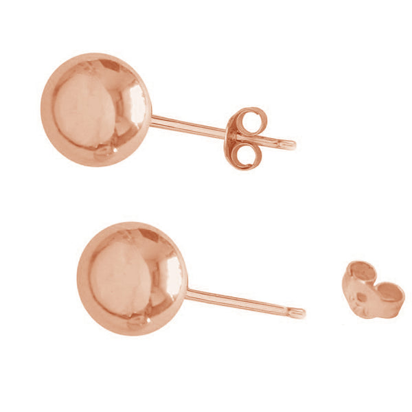 14k Rose Pink Gold Ball Stud Post Baby Earrings 3mm