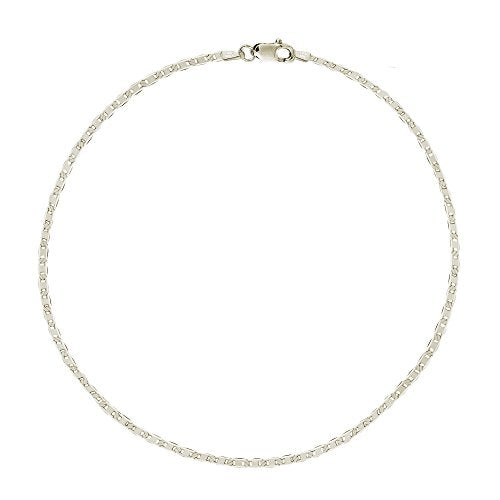 Sterling Silver Mariner Link Chain Anklet 10 inches