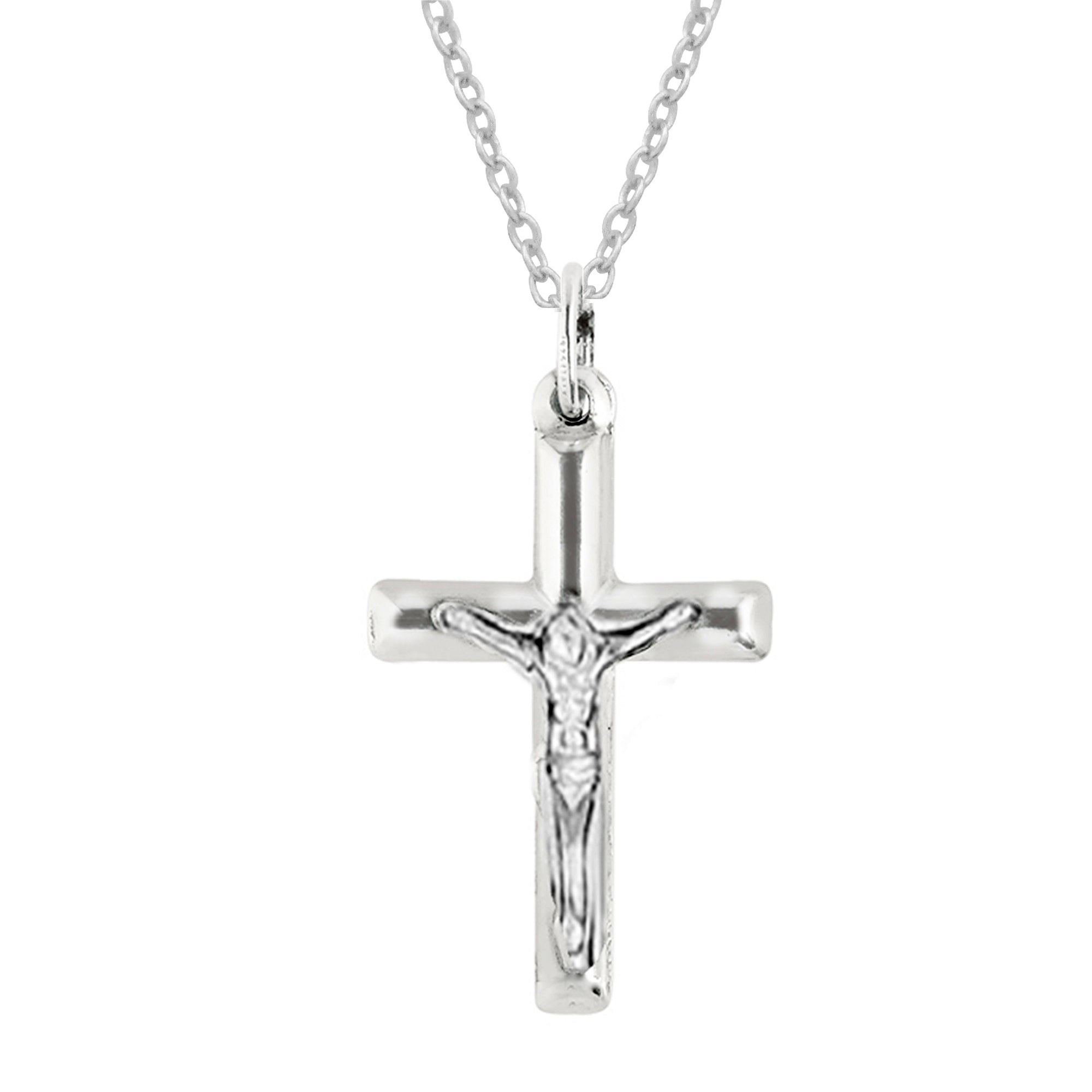 <center>
<br>genuine .925 sterling silver classic cross pendant<br>finely detailed and beautifully created.</center>
<center>nickel free and hypoallergenic</center>
<center>cross is about 20mm long without the bale and about 12mm wide; suitable for children<br>chain length -â  16" inch cable chain</center>
<center>pendant size: 20mmâ long without bale and 12mm wide</center>
<center>comes with a 16 inch sterling silver cable chain with spring ring clasp for security when worn.<br> <br> <br> <br>retail price: