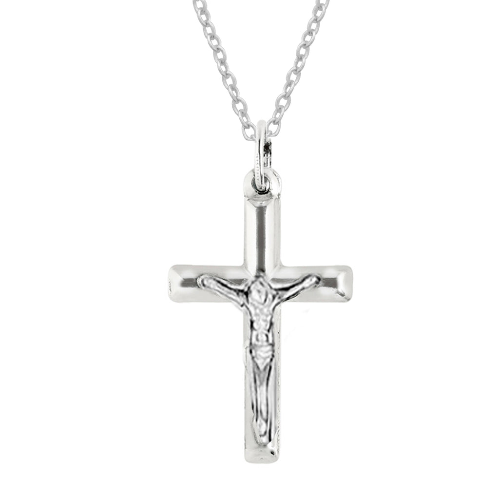 Anbinder Children's Two-Tone 14K Gold and Diamond Splayed Jerusalem Cross  Pendant with Milgrain Border and 13 Diamonds