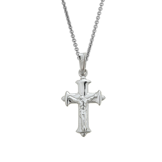 Ritastephens Elegant Sterling Silver Baby Cross Necklace – 16"-18" Adjustable Curved Sideways Design