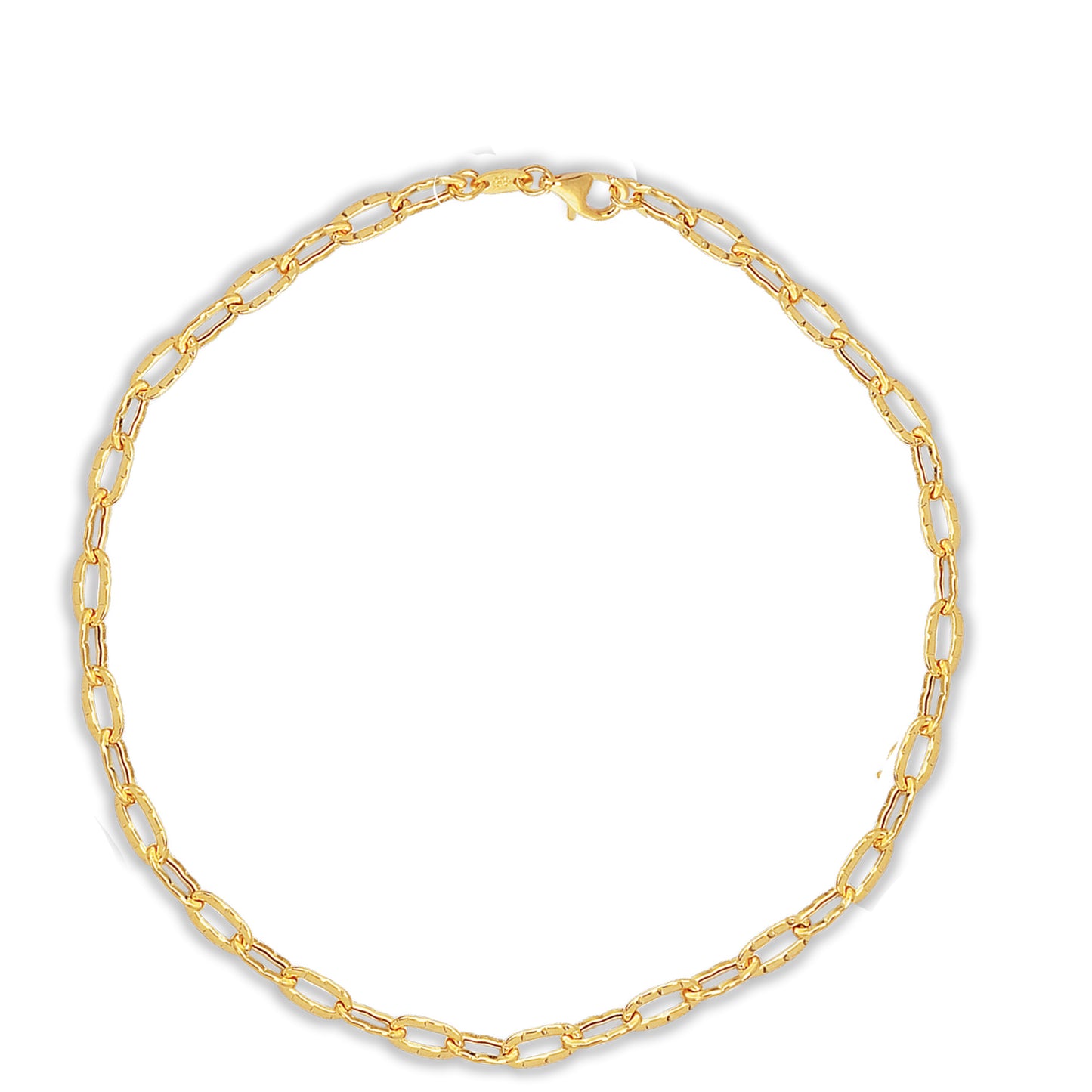 Ritastephens Luxurious 14K Yellow Gold Link Chain Anklet Ankle Bracelet – 10-Inch Length for a Classic and Elegant Look, Perfect for Enhancing Any Outfit with Timeless Charm