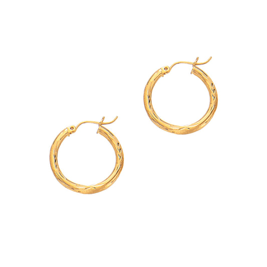 Ritastephens  14K Real Yellow Gold Tubular Hoop Earrings - 3x20mm, Elegant New Gold Hoops, Classic 14K Yellow Gold Design, Polished & Timeless