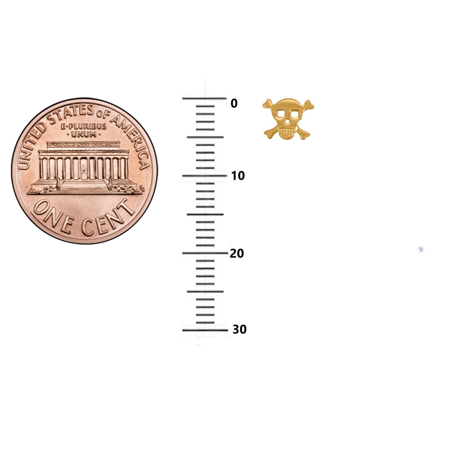 Ritastephens14K Yellow Gold Skull & Crossbones Post Stud Earrings – Edgy and Trendy Gothic Design, Classic Gold Jewelry with Unique Skull and Crossbones Motif