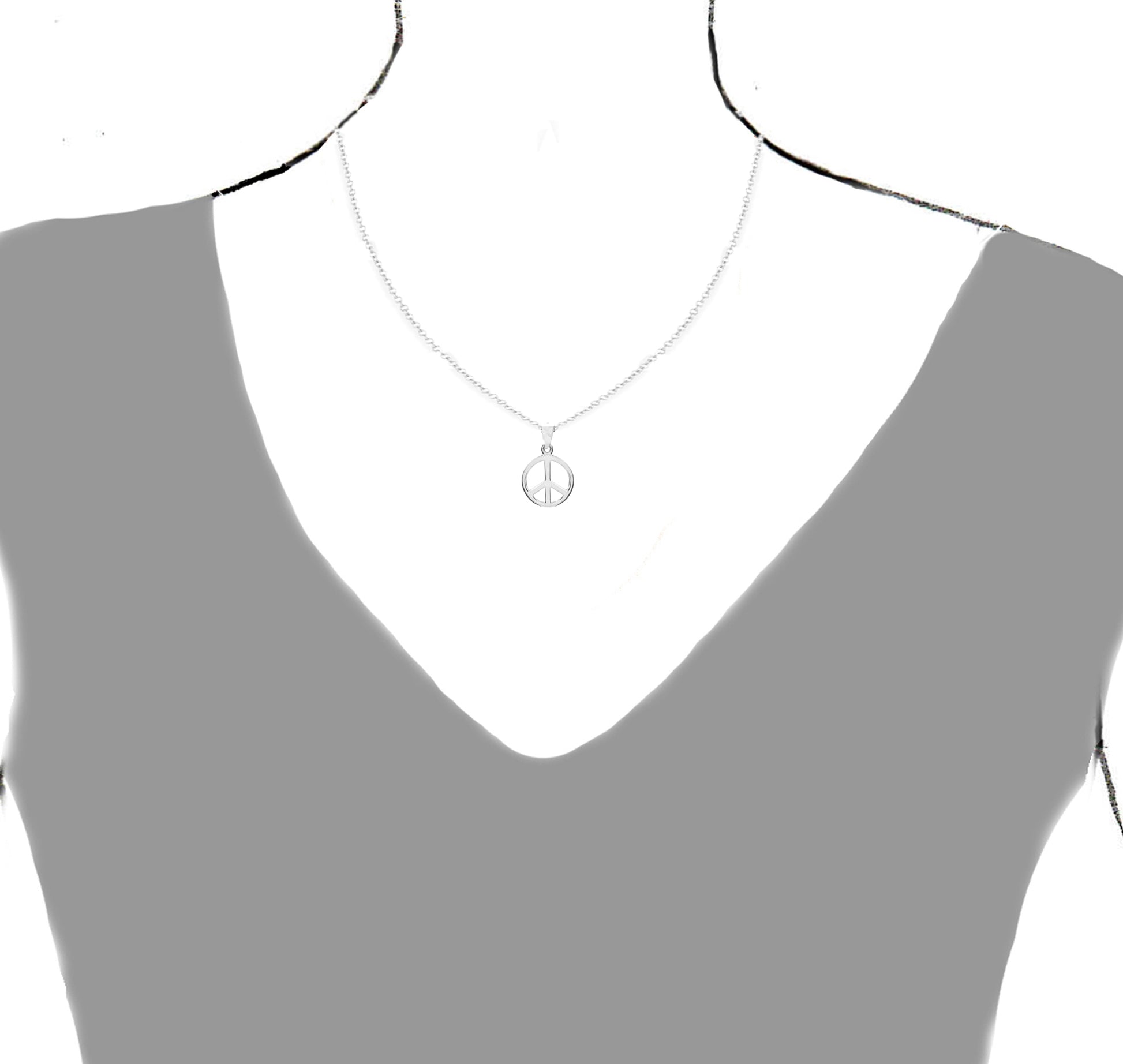 Symbol of peace sterling silver 925 necklace available in 18 and 20 inches long. 