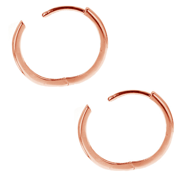 14k Rose Pink Gold Baby Huggie Small Hoops Earrings 10 Mm