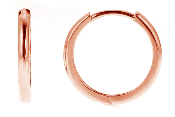 14k Rose Pink Gold Baby Huggie Small Hoops Earrings 10 Mm