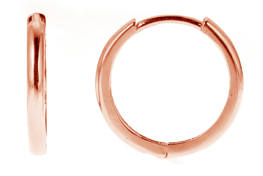 14k Rose Pink Gold Huggies Earrings Hoops 2x13 Mm