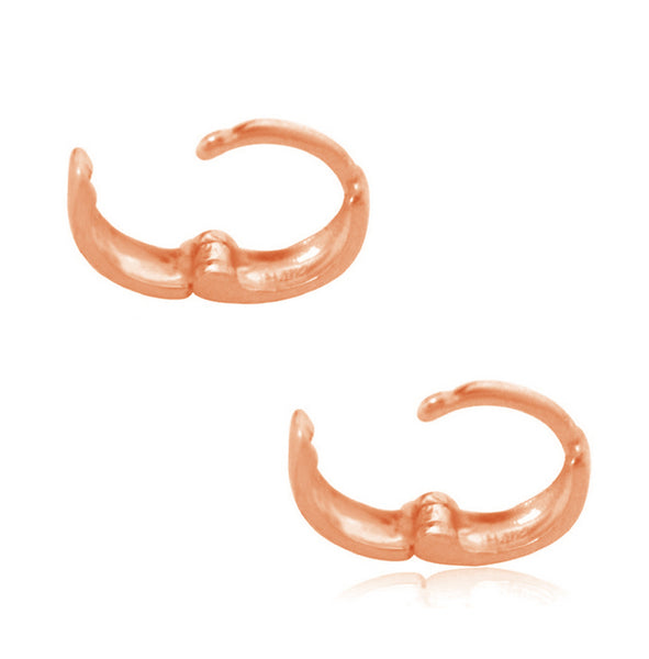 Children's 14k Rose Pink Gold Baby Huggies Earrings Hoops 1.5x9 Mm