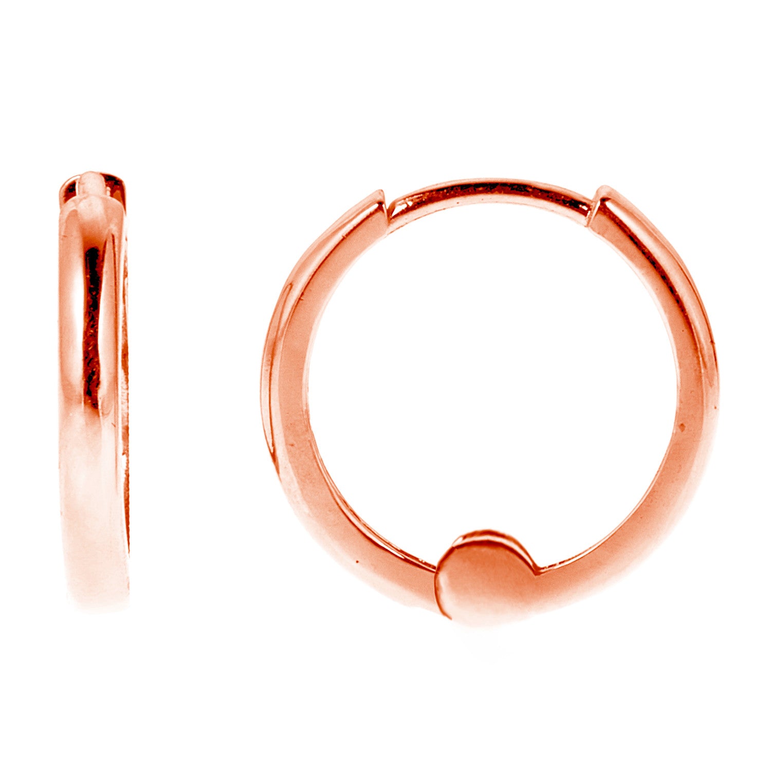 Children's 14k Rose Pink Gold Baby Huggies Earrings Hoops 1.5x9 Mm